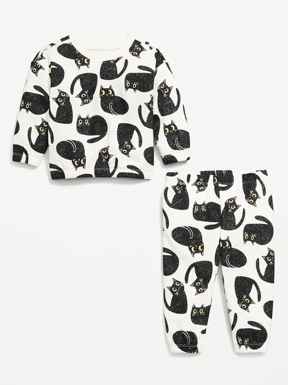 Old Navy Printed French Terry Sweatshirt and Pants Set for Baby Cats Kittens